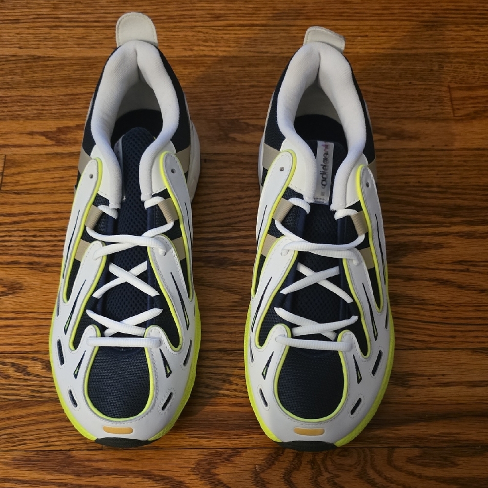 adidas Athletic Shoes - White and Black with Green Accents